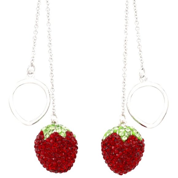 Simone I. Smith Jewelry - Simone I Smith StRaWbErRy earrings platinum sterling sweet fruit CRYSTALS sis